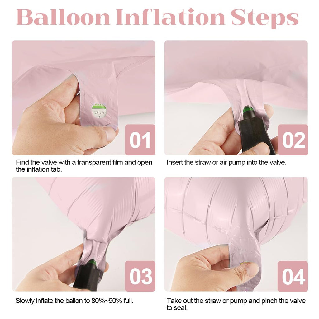 O-Kinee Baby Pink Heart Foil Balloons – 12-Pack, 18-Inch Heart Balloons for Valentines, Weddings