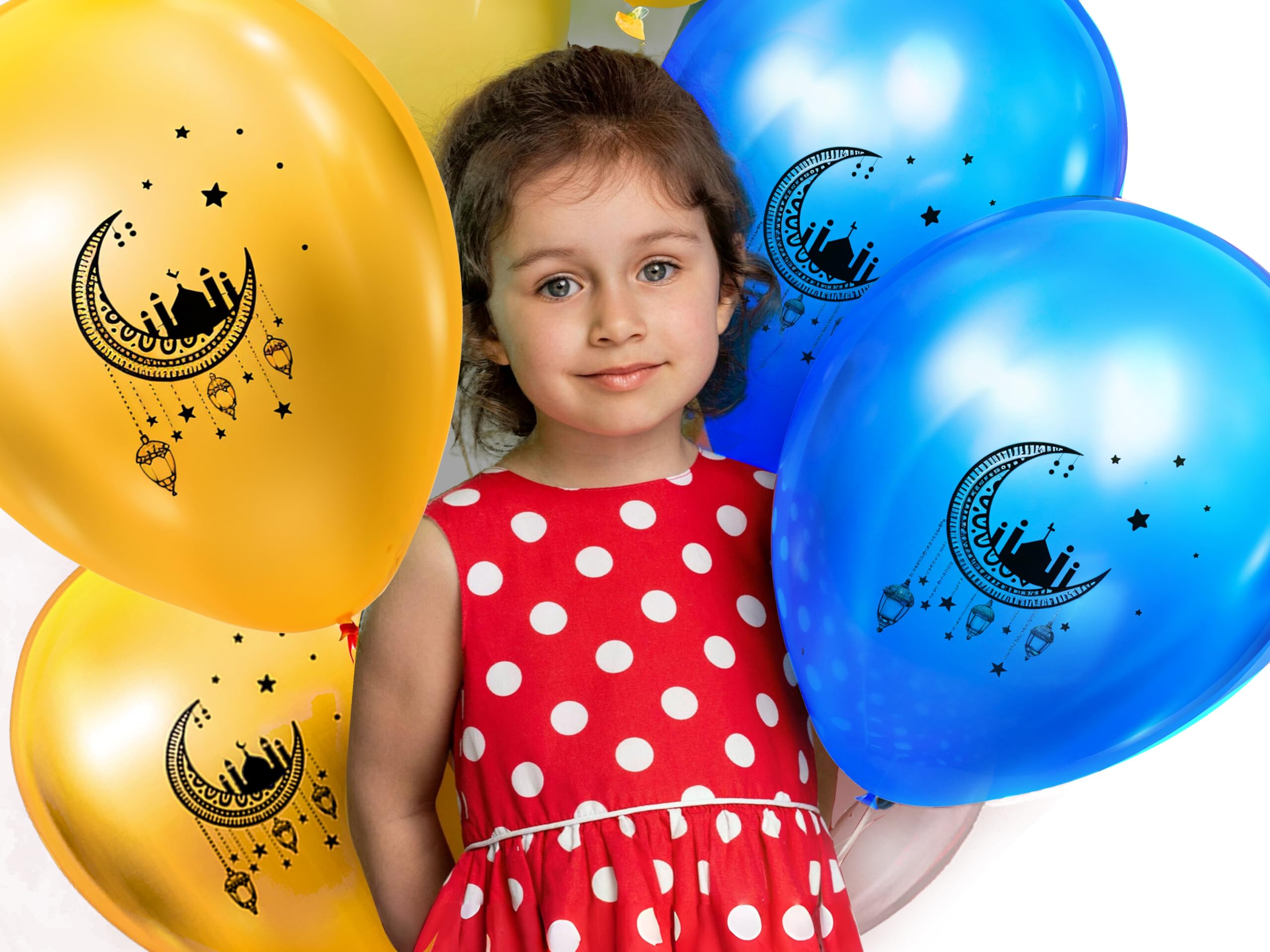 OLEEK Ramadan Balloons Set – Lantern & Halal Shapes (75-Pack)
