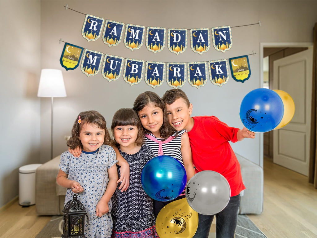 OLEEK Ramadan Balloons Set – Lantern & Halal Shapes (75-Pack)