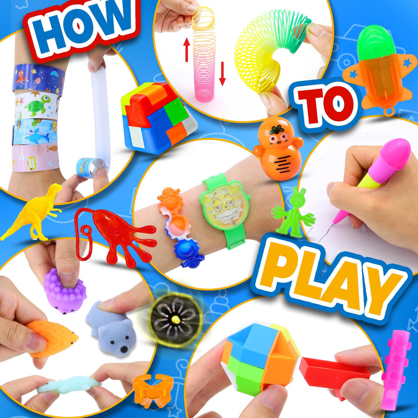 Olganicor 350 PCS Party Favors for Kids | Fidget Toys Bulk, Easter Eggs Fillers, Prize Box Toys