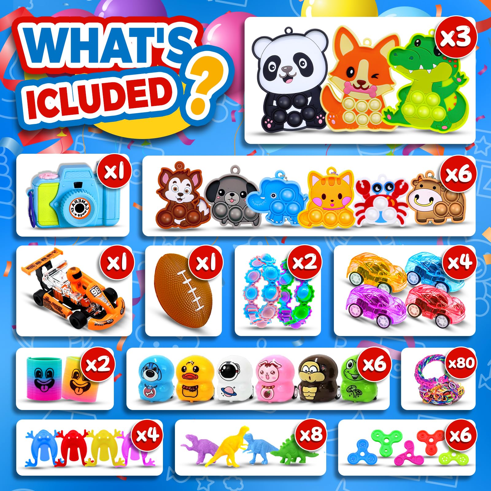 Olganicor 350 PCS Party Favors for Kids | Fidget Toys Bulk, Easter Eggs Fillers, Prize Box Toys