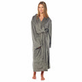 OLIVIA ROCCO Womens Stripe Jacquard Soft Warm Long Dressing Gown With Belt Pockets Shawl