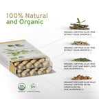 Olivie Organic Olive Leaf Extract Capsules – Hydroxytyrosol & Oleuropein (40 Capsules)