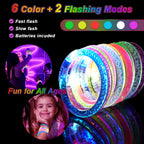 OLUPP 28 Pack Glow Bracelets – 6-Color LED Light Up Party Favors