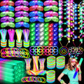 OLUPP 282 PCS Glow in the Dark Party Supplies — LED Glasses, Foam Sticks & Headbands