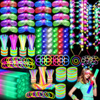 OLUPP 282 PCS Glow in the Dark Party Supplies — LED Glasses, Foam Sticks & Headbands