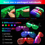 OLUPP Glow in the Dark Party Supplies — 290 PCS Glow Kit (200 Sticks, 24 Wands, 15 Glasses, 33 Finger Lights, 18 Hair Clips)