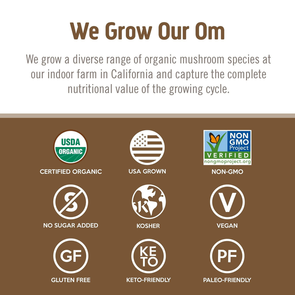 Om Mushroom Superfood Coriolus-Pulver – 100 % Bio-Pilzpulver – 200 g, 100 Portionen