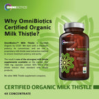 OmniBiotics Organic Milk Thistle 1500mg | 4X Concentrated Extract | 120 Vegan Capsules