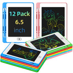 OMXDG Party Favor 12-Pack LCD Writing Tablets for Kids – 6.5-Inch Colorful Doodle Boards