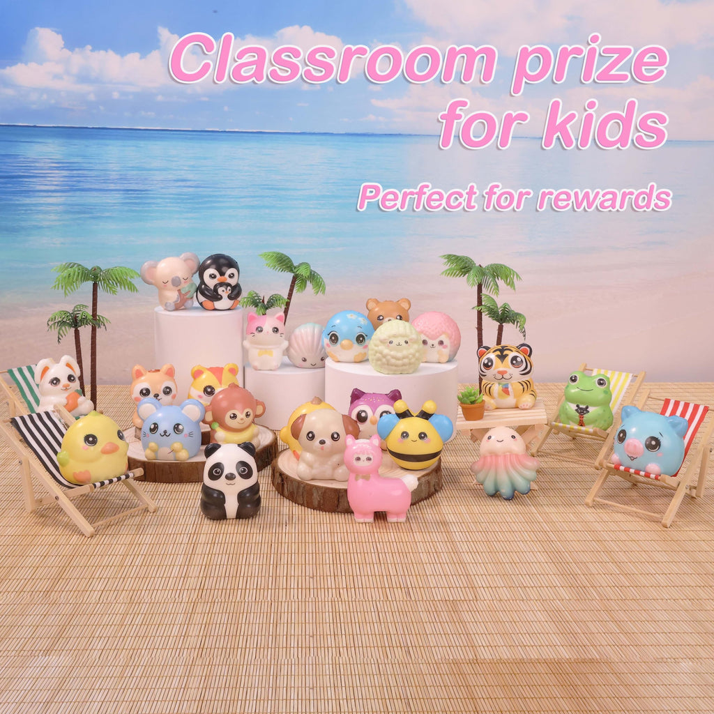 OMyFav 24PCS Kids Party Favors – Cute Squishy Toys, Easter Egg Fillers & Classroom Prizes