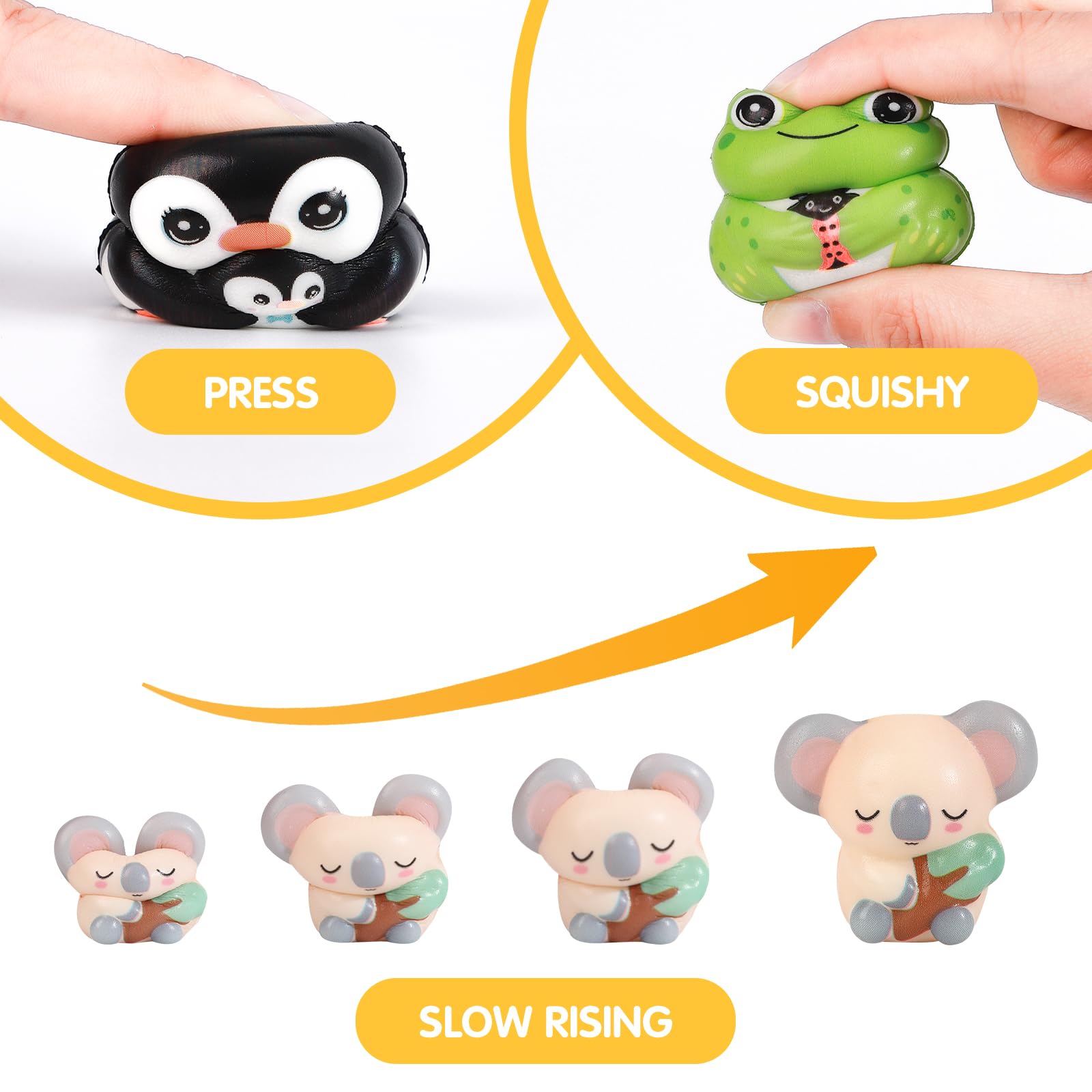 OMyFav 24PCS Kids Party Favors – Cute Squishy Toys, Easter Egg Fillers & Classroom Prizes