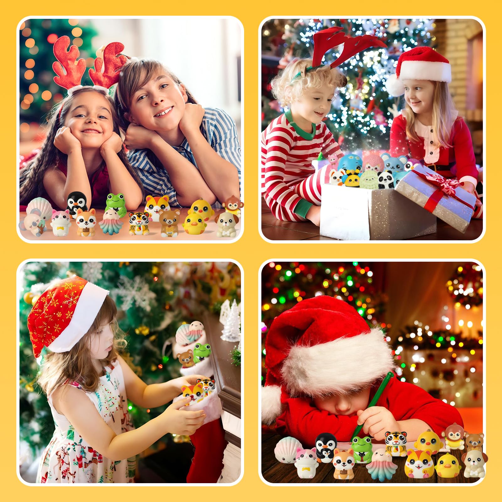OMyFav 24PCS Kids Party Favors – Cute Squishy Toys, Easter Egg Fillers & Classroom Prizes
