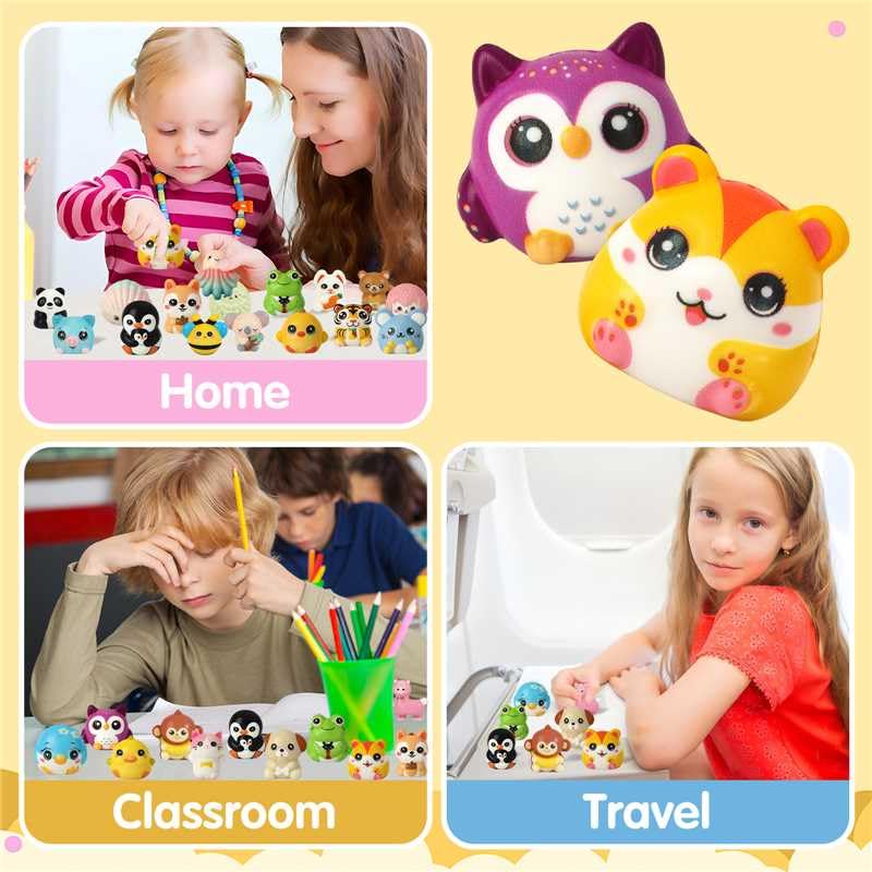 OMyFav 24PCS Kids Party Favors – Cute Squishy Toys, Easter Egg Fillers & Classroom Prizes