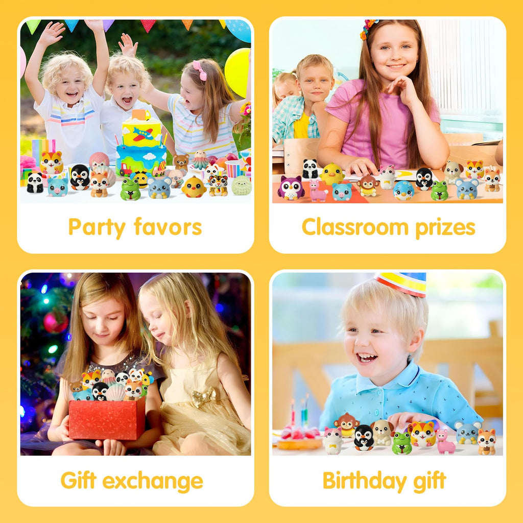 OMyFav 24PCS Kids Party Favors – Cute Squishy Toys, Easter Egg Fillers & Classroom Prizes