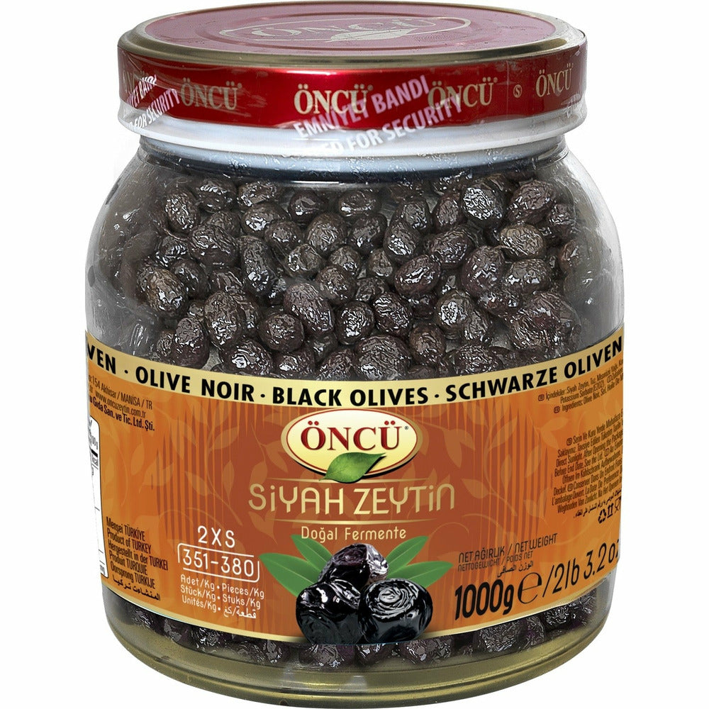 Oncu Black Olives 2XS Siyah Zeytin Glass Jar Pack 1kg