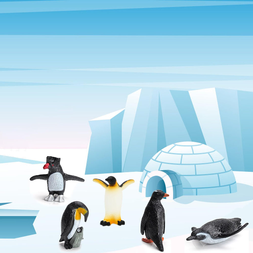 ONEST 18-Piece Penguin Figurines Set – Realistic Arctic Toys & Cake Toppers