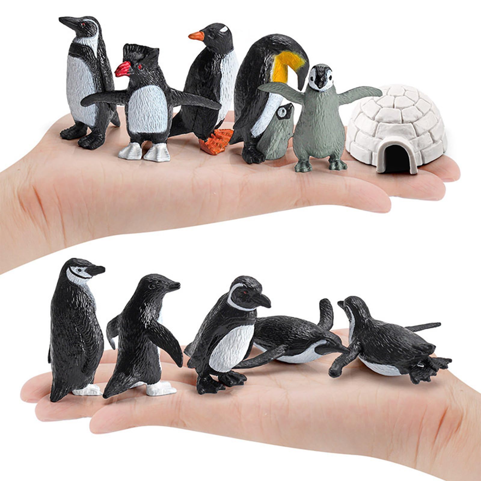 ONEST 18-Piece Penguin Figurines Set – Realistic Arctic Toys & Cake Toppers