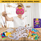 OPPKIE DIY 20-Piece Animal Mask Kit with Gem Stickers & Felt | Kids Party Favors & Craft Supplies