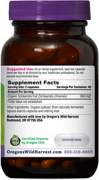 Oregon's Wild Harvest Schisandra Organic Herbal Supplement, 90 Count