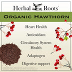 Herbal Roots Organic Hawthorn Berry Capsules – Extra Strength 1,200mg per Serving | 60 Vegan Capsules
