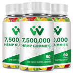 WACHRAY Nutrition: 3 Packs Organic Hemp Gummies – 7.5M High Strength Hemp Oil Infused, 240 Gummies per Bottle
