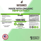 Organic Hemp Oil 1000mg - Ultra Premium CO2-Extracted Hemp Oil Drops | Made in USA