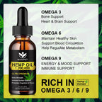 4 Pack Organic Hemp Oil 30mL - 100% Natural, Omega 3-6-9, Vegan