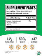 Organic Kudzu Root Extract Powder - 500g (1.1 lb) - Gluten Free | BulkSupplements.com