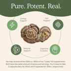 Real Mushrooms Turkey Tail Capsules – Organic Mushroom Extract, 200 Count
