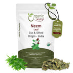 Organic Neem Leaf Cut & Sifted - Herbal Tea | Premium Dried Neem Leaves | USDA Certified | Non-GMO & Gluten Free | Origin India (4 oz)