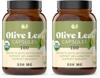 Complete Natural Products Organic Olive Leaf Capsules - 550mg, 100 Count, 1100mg per Serving (Pack of 2)