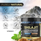 Vitamax Organic Shilajit Gummies with Sea Moss & Ashwagandha – 105+ Minerals, 60 Count
