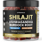 Organic Shilajit Gummies with Sea Moss & Ashwagandha – Watermelon Flavor, 60ct – Vegan, Non-GMO, Made in USA