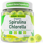 Bio Spirulina & Chlorella Fruchtgummis – Veganes Protein, Super Greens, Vitamin C & D3, Zink & B12 | Zuckerfrei, 60 Stück