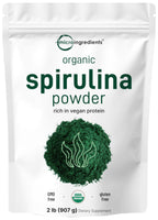 Organic Spirulina Powder 2lbs | Raw Blue-Green Algae | Vegan Protein & Antioxidants | Non-GMO & Filler-Free
