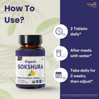 ORGANIC SPREE Gokshura 120 Tablets | Tribulus Terrestris | USDA Organic Certified | Supports Immunity & Strength | Pack of 3