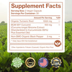 Organic Turmeric Curcumin with BCM-95 & Black Pepper – Inflammation, Brain & Immune Health | 60 Vegan Capsules