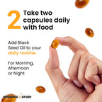 ORGANICS NATURE Schwarzkümmelöl Kapseln 1000mg – Vegane Softgels | Thymoquinon 20mg | Omega 3-6-9