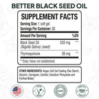 Organics Ocean Better Black Seed Oil – 5% Thymoquinone, Immune Support