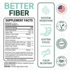 Organics Ocean Better Fiber - Daily Fiber Supplement for Softer Stool - 90 Capsules