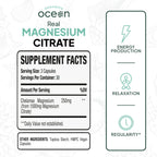 Organics Ocean Real Magnesium Citrate – High-Absorption Chelated Magnesium for Energy, Relaxation, and Regularity – 6 Pack