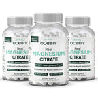 Organics Ocean Real Magnesium Citrate - High Absorption Chelated Magnesium Supplement - 3 Pack Bulk