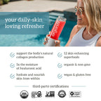 Organifi Glow - Vegan Collagen Powder for Women | Organic Flavored Water Ingredient, 30 Servings