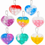 ORIENTAL CHERRY 24 Mini Heart Pop Fidget Toys for Valentine's Day Cards & Class Party Favors