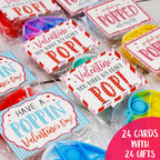 ORIENTAL CHERRY 24 Mini Heart Pop Fidget Toys for Valentine's Day Cards & Class Party Favors