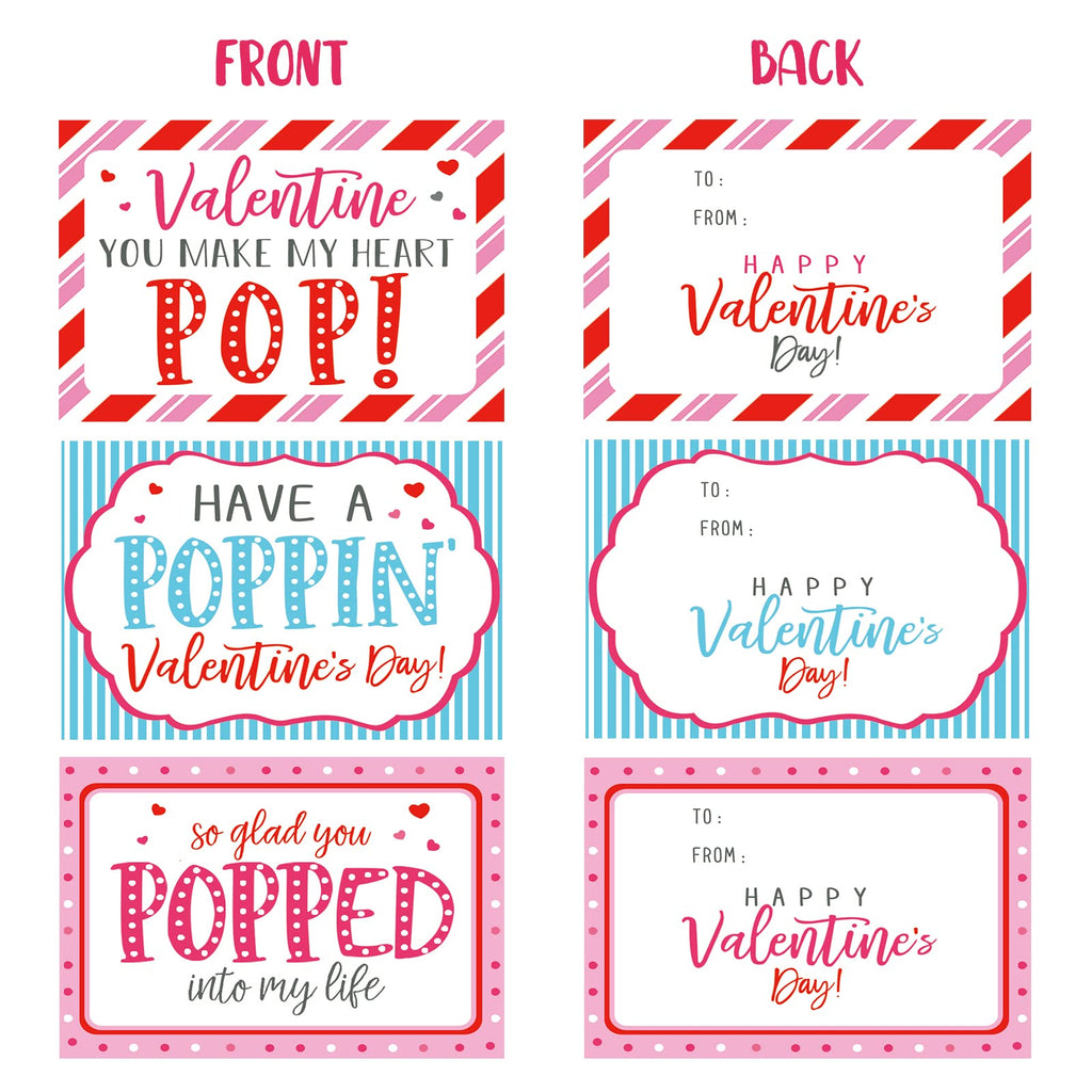 ORIENTAL CHERRY 24 Mini Heart Pop Fidget Toys for Valentine's Day Cards & Class Party Favors