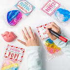 ORIENTAL CHERRY 24 Mini Heart Pop Fidget Toys for Valentine's Day Cards & Class Party Favors