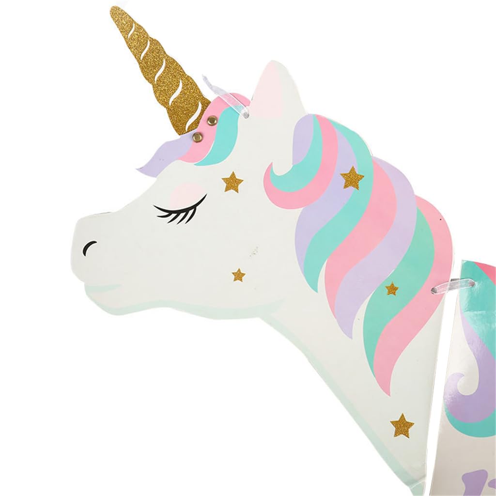 Ornaous Unicorn Happy Birthday Banner – Colorful Wall Decor for Kids’ Birthday Party