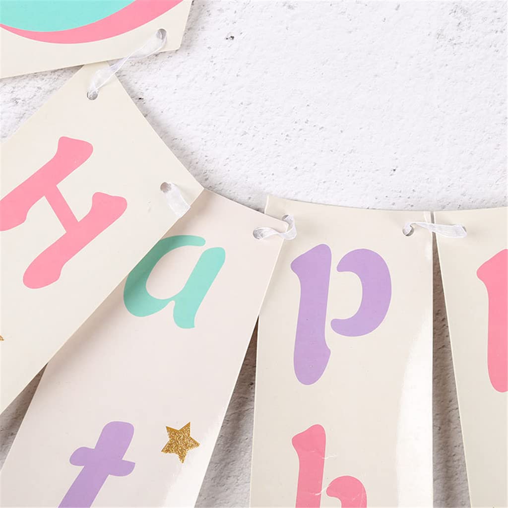 Ornaous Unicorn Happy Birthday Banner – Colorful Wall Decor for Kids’ Birthday Party